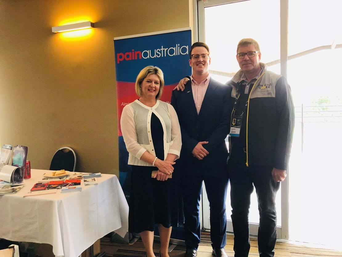 Painaustralia CEO Carol Bennett, The Banksia Project CEO Jack Jones and the Invictus Games’ John Karbowiak